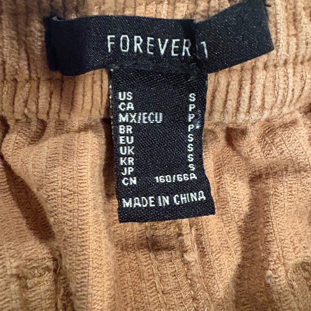 Forever 21 Women's Tan Corduroy Pants / Joggers - Picture 4 of 10